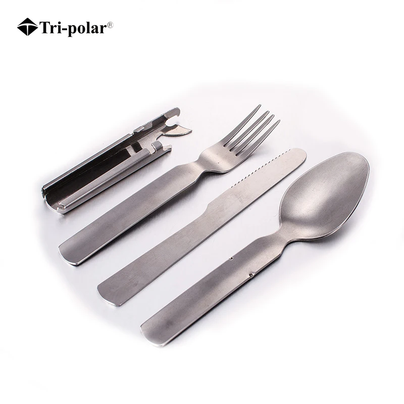 Tri-polar Portable Tableware Outdoor Travel Utensil Set Stainless Steel Camping Knife Fork Spoon For Camping Tableware Equipment
Tri-polar Portable Tableware Outdoor Travel Utensil Set Stainless Steel Camping Knife Fork Spoon For Camping Tableware Equipment