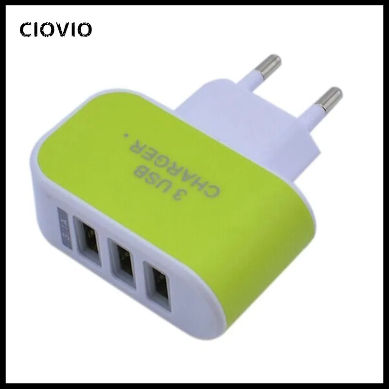 Triple USB Ports Wall Socket Home Travel AC Power Charger Adapter 1.5A EU Plug