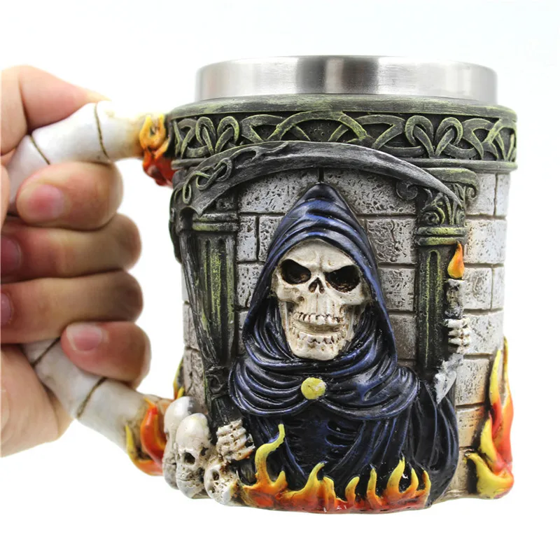 Resin 3D Mugs Stainless Steel Tea Mug Grim Reaper Mug Cup Skulls Unicorn Funny Coffee Mugs Handgrip Home Decoration Cup Gifts
Resin 3D Mugs Stainless Steel Tea Mug Grim Reaper Mug Cup Skulls Unicorn Funny Coffee Mugs Handgrip Home Decoration Cup Gifts