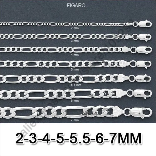 Wholesale Fast Shipping 10PCS 7 Size2-7MM Necklaces 925 Sterling Silver Jewelry Figaro Link Chains Lobster Clasps
Wholesale Fast Shipping 10PCS 7 Size2-7MM Necklaces 925 Sterling Silver Jewelry Figaro Link Chains Lobster Clasps