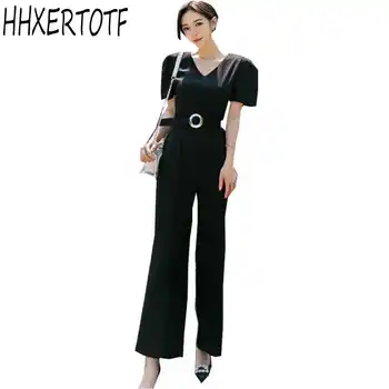 Summer Retro Elegant Belted Jumpsuits Women 2019 V-neck Business Office Weae Rompers OL Casual Korean Style Playsuit
Summer Retro Elegant Belted Jumpsuits Women 2019 V-neck Business Office Weae Rompers OL Casual Korean Style Playsuit
