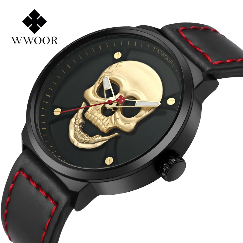 Brand WWOOR Skull Men Watch Leather Luxury Sport Quartz Male Watches Waterproof Fashion Gold Black Clock 2018 Relogio Masculino
Brand WWOOR Skull Men Watch Leather Luxury Sport Quartz Male Watches Waterproof Fashion Gold Black Clock 2018 Relogio Masculino