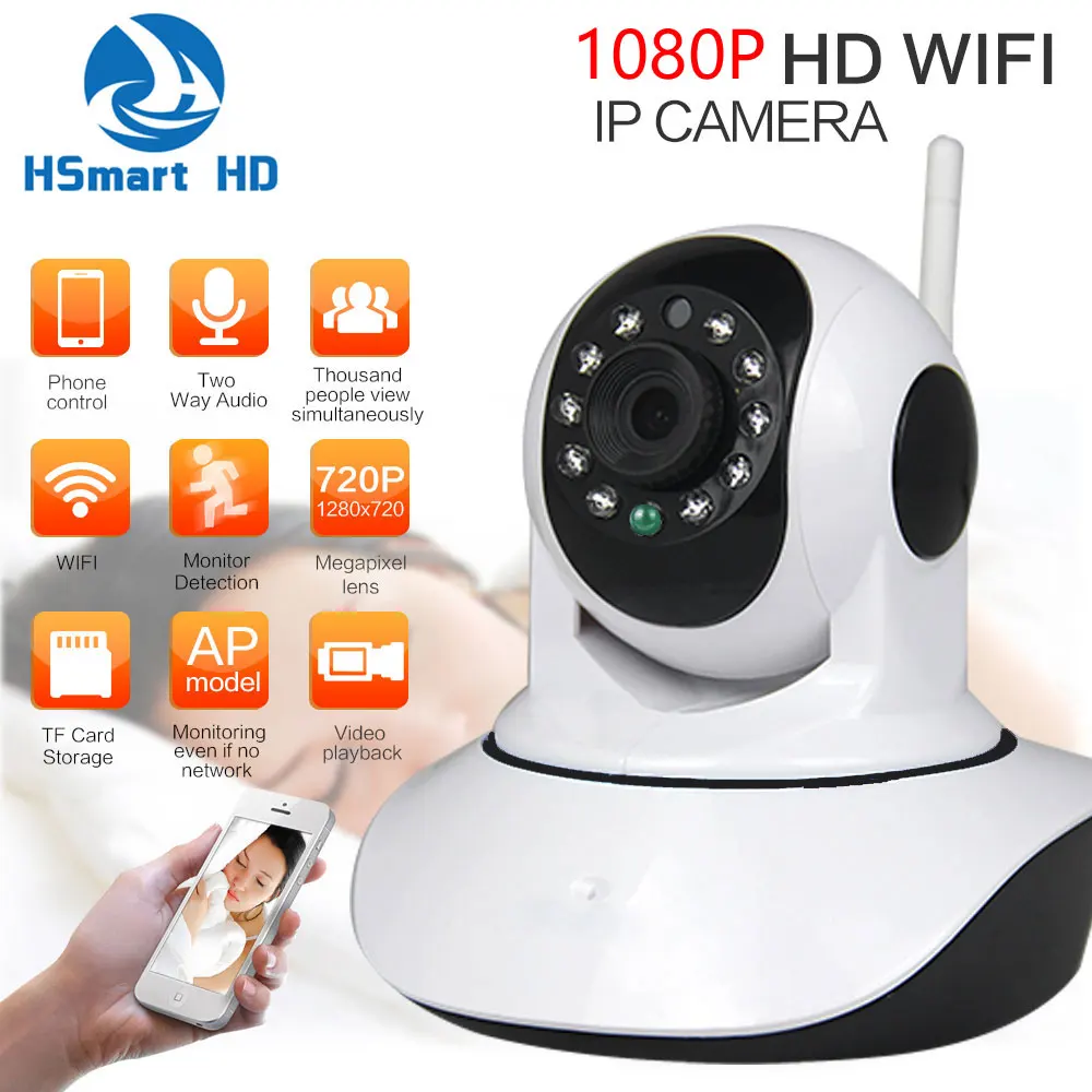 HD CCTV 1080P Wireless WiFi P/T IP Camera Baby Monitor Wi-fi Onvif IR-Cut IR SD Card Record Audio Video Surveillance P2P Camera
HD CCTV 1080P Wireless WiFi P/T IP Camera Baby Monitor Wi-fi Onvif IR-Cut IR SD Card Record Audio Video Surveillance P2P Camera