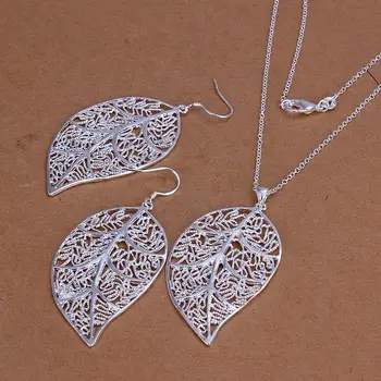 Dubai Silver Color 925 Jewelry Set Fashion Hollow Leaf Drop Earrings And Pendant Necklace Set joyas de plata For Women Gift
Dubai Silver Color 925 Jewelry Set Fashion Hollow Leaf Drop Earrings And Pendant Necklace Set joyas de plata For Women Gift