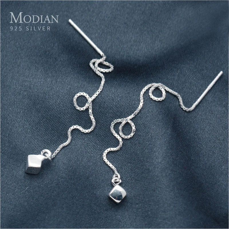 Modian Hot Sale Fashion Long Tassel Square Drop Earrings 100% 925 Sterling Silver Simple Tiny Dangle Earrings For Women Jewelry
Modian Hot Sale Fashion Long Tassel Square Drop Earrings 100% 925 Sterling Silver Simple Tiny Dangle Earrings For Women Jewelry