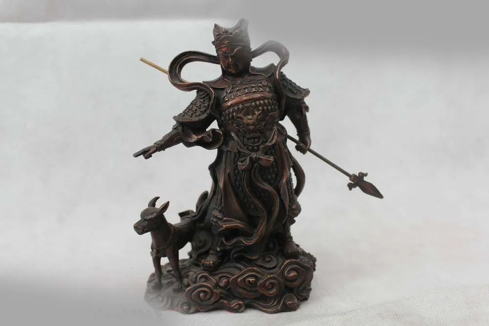8"Chinese Bronze Immortal Er Lang Yang Jian Er Lang Shen God General Dog Statue
8"Chinese Bronze Immortal Er Lang Yang Jian Er Lang Shen God General Dog Statue
