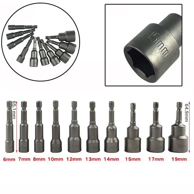 10PCS Hex Socket Sleeve Nozzles Strong Magnetic Nut driver Set Drill Bit Adapter Wind Approved Sleeve Electric Hand Tool Sockets
10PCS Hex Socket Sleeve Nozzles Strong Magnetic Nut driver Set Drill Bit Adapter Wind Approved Sleeve Electric Hand Tool Sockets