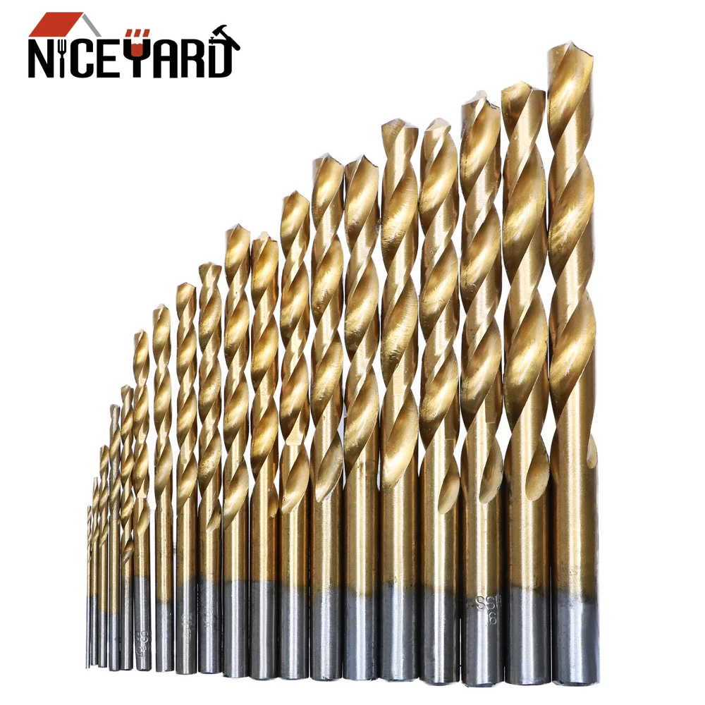 NICEYARD HSS 1mm-10mm High Speed Drill Bits Titanium Coated Steel Twist Drill Straight Shank Woodworking Hand Tools
NICEYARD HSS 1mm-10mm High Speed Drill Bits Titanium Coated Steel Twist Drill Straight Shank Woodworking Hand Tools