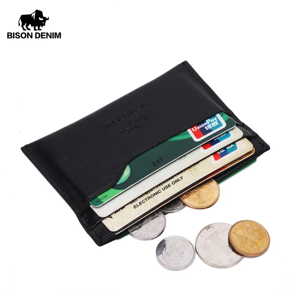 BISON DENIM Genuine Leather Slim Card Holder Case Mens Purse Mini Wallet Male Coin Pocket Black Thin Wallets W9315
BISON DENIM Genuine Leather Slim Card Holder Case Mens Purse Mini Wallet Male Coin Pocket Black Thin Wallets W9315
