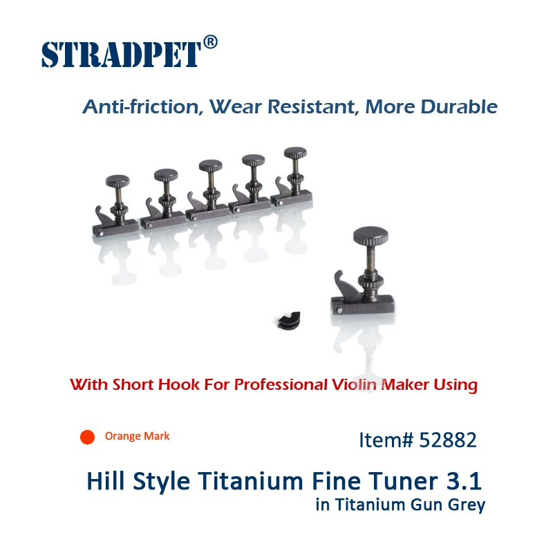 STRADPET Hill Style Titanium FineTuner 3.1 in Gun Gray For Professional Violin Makers, Violin Accessories, Orange Mark
STRADPET Hill Style Titanium FineTuner 3.1 in Gun Gray For Professional Violin Makers, Violin Accessories, Orange Mark