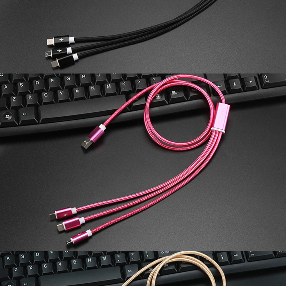100 pcs 3 in 1 nylon braided charging cable Micro USB for Type C Charger Cable for iPh Cord Fast Charging Cables for Android
100 pcs 3 in 1 nylon braided charging cable Micro USB for Type C Charger Cable for iPh Cord Fast Charging Cables for Android