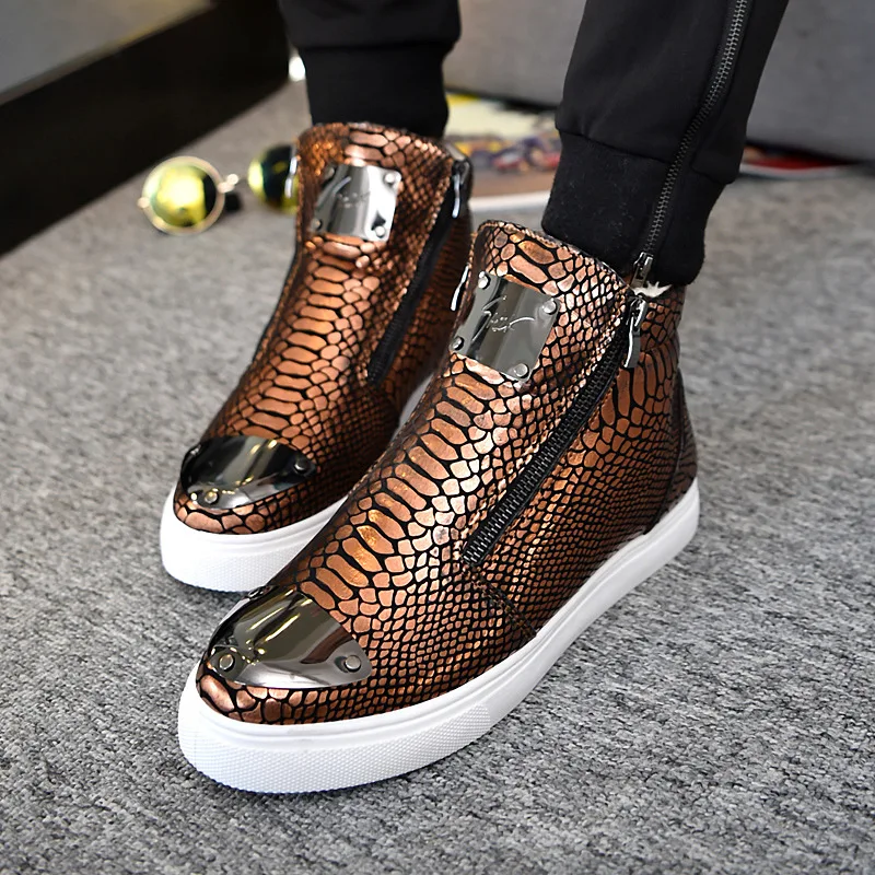 Winter and Spring and Autumn Men's Fashion High-top Zipper Men's Sports Shoes Height Increase PU Leather Men's Shoes Size 39-44
Winter and Spring and Autumn Men's Fashion High-top Zipper Men's Sports Shoes Height Increase PU Leather Men's Shoes Size 39-44