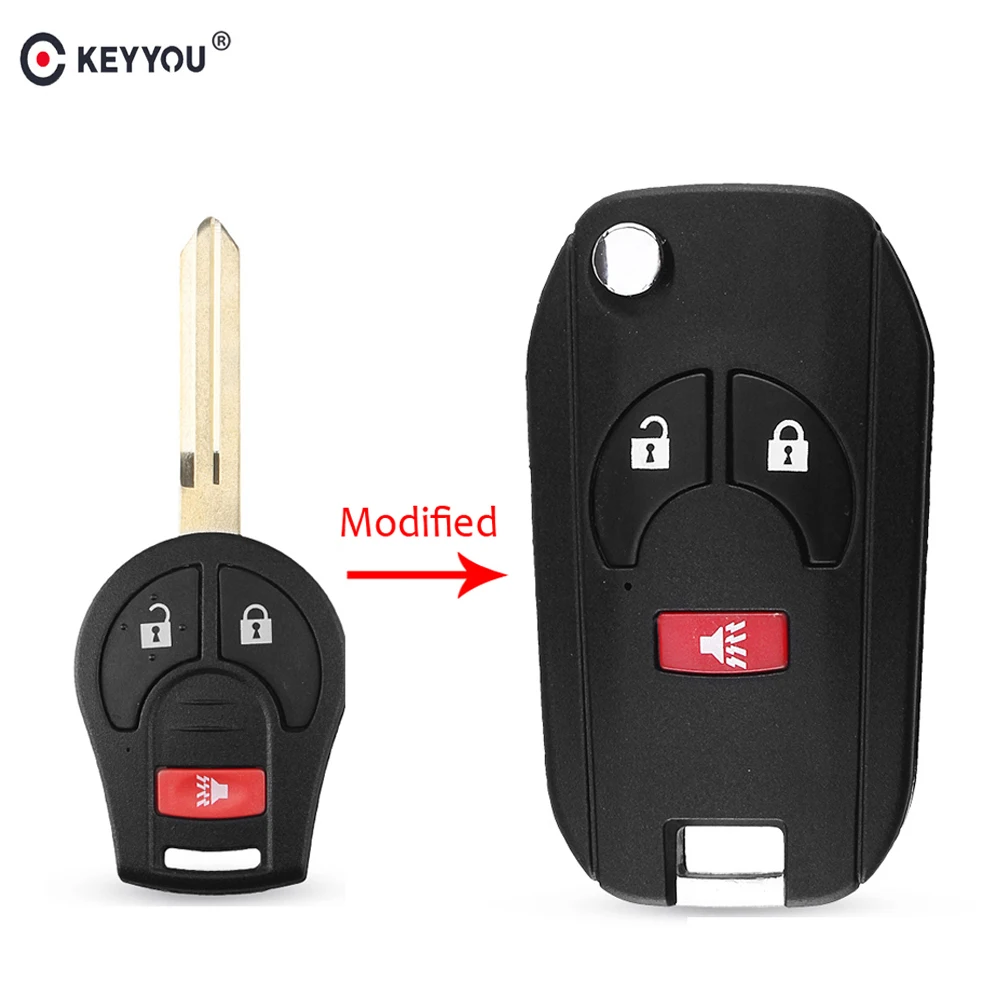 KEYYOU Modified 2+1 Panic 3 Button Flip Folding Remote Key Shell Case For Nissan Sylphy Cube Micra Qashqai Altima Sentra Versa
KEYYOU Modified 2+1 Panic 3 Button Flip Folding Remote Key Shell Case For Nissan Sylphy Cube Micra Qashqai Altima Sentra Versa