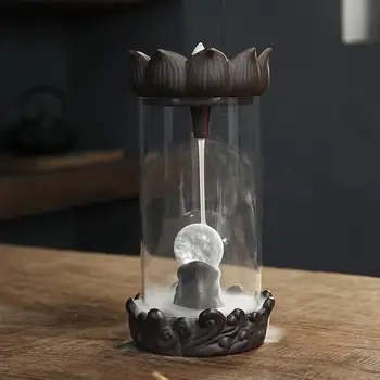 Ceramic Lotus Smoke Waterfall Incense Holder With Transparent Cover Home Office Chinese Backflow Incense Burner Porcelain Censer
Ceramic Lotus Smoke Waterfall Incense Holder With Transparent Cover Home Office Chinese Backflow Incense Burner Porcelain Censer