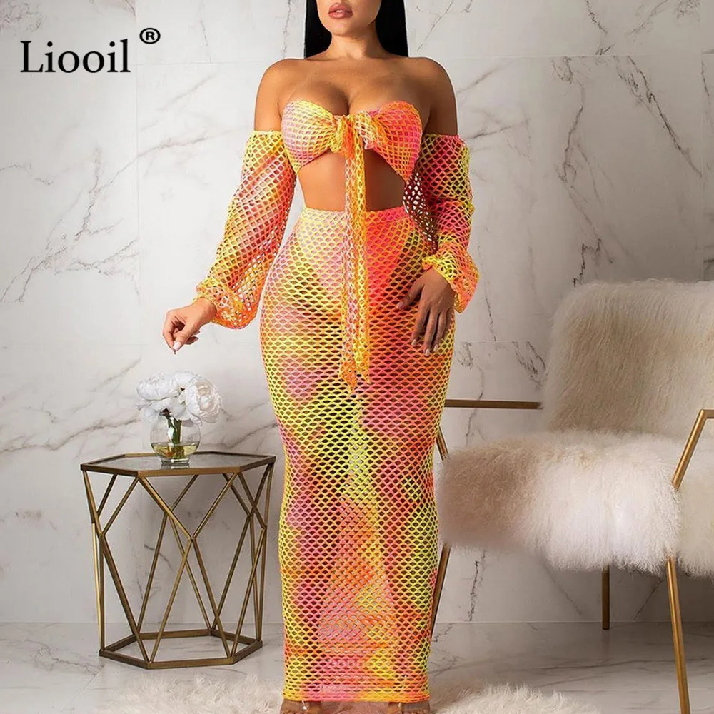 Liooil See Through Mesh 2 Piece Set Off Shoulder Maxi Dress Women 2019 Plus Size Print Dress Strapless Party Sexy Long Dresses
Liooil See Through Mesh 2 Piece Set Off Shoulder Maxi Dress Women 2019 Plus Size Print Dress Strapless Party Sexy Long Dresses