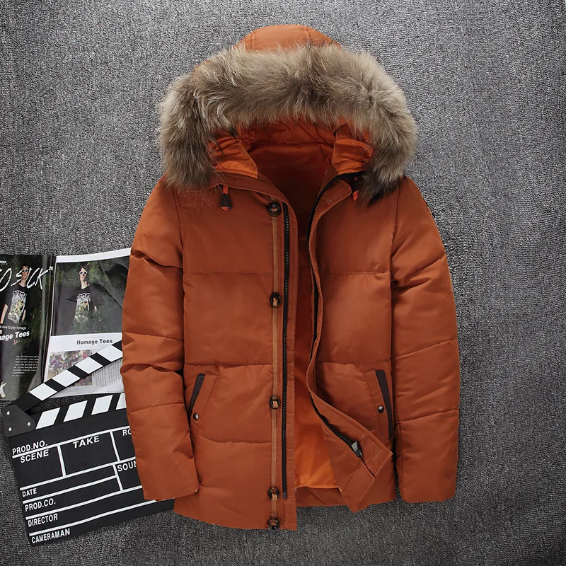 2018 Men's Winter Thick Down Jacket Short section Scorpion fur collar Warm jacket Hooded duck down cold resistant menswear
2018 Men's Winter Thick Down Jacket Short section Scorpion fur collar Warm jacket Hooded duck down cold resistant menswear