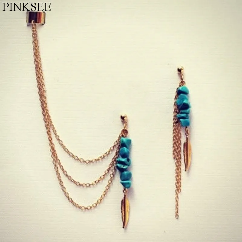 PINKSEE Bohemian Vintage 1 Pair Gold Silver Color Tassel Chain Ear Cuff Earrings Women Natural Stone Leaf Clip Jewelry Gifts
PINKSEE Bohemian Vintage 1 Pair Gold Silver Color Tassel Chain Ear Cuff Earrings Women Natural Stone Leaf Clip Jewelry Gifts