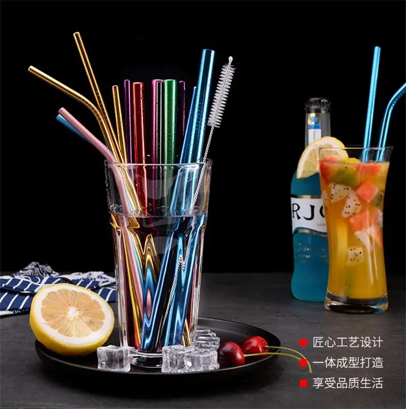4/8pcs Reusable Metal Drinking Straw High Quality 304 Stainless Steel colorful black Metal Straw with Cleaner Brush 215*6mm
4/8pcs Reusable Metal Drinking Straw High Quality 304 Stainless Steel colorful black Metal Straw with Cleaner Brush 215*6mm
