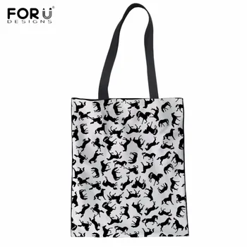 FORUDESIGNS Funny Black Horse Herd Printing Women Cotton Shopping Tote Bags Casual Large Cloth Bag for Girl Friendly Grocery Bag
FORUDESIGNS Funny Black Horse Herd Printing Women Cotton Shopping Tote Bags Casual Large Cloth Bag for Girl Friendly Grocery Bag
