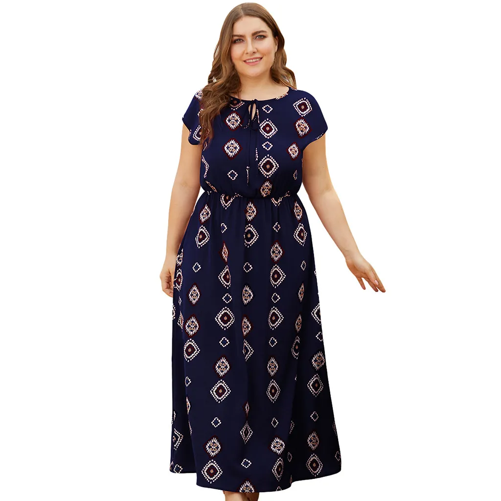 Plus Size Holiday Maxi Dress For Women Vintage Floral Print Short Sleeve O Neck Sundress Casual High Waist Bow Lace Up Vestidos
Plus Size Holiday Maxi Dress For Women Vintage Floral Print Short Sleeve O Neck Sundress Casual High Waist Bow Lace Up Vestidos