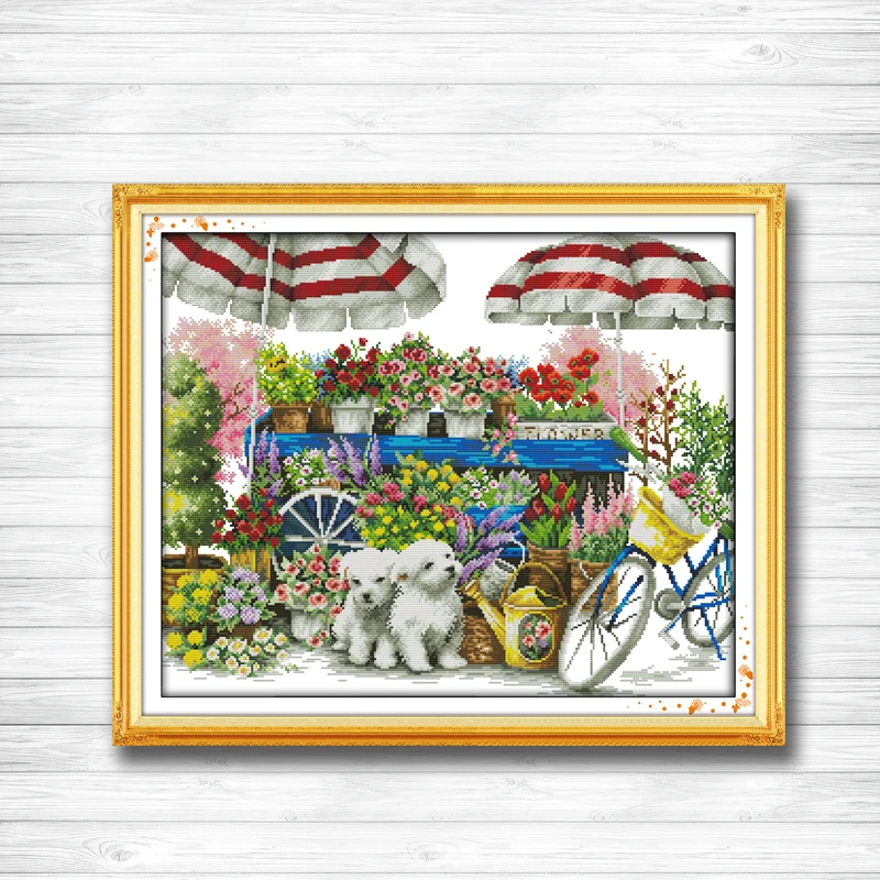 Sunny flower shop scenery paintings dmc 14CT 11CT counted cross stitch Needlework Set Embroidery kits chinese cross stitch
Sunny flower shop scenery paintings dmc 14CT 11CT counted cross stitch Needlework Set Embroidery kits chinese cross stitch