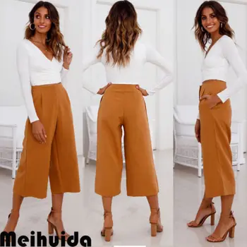 Women Wide Leg High Waist Casual Crop Pants Chiffon Summer Loose Culottes Trousers Hot
Women Wide Leg High Waist Casual Crop Pants Chiffon Summer Loose Culottes Trousers Hot