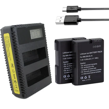 2Pcs EN-EL14 EN EL14 EL14A Replacement Battery + LED USB Dual Charger for Nikon ENEL14 d5300 d5200 d5100 d3100 d3200 P710
2Pcs EN-EL14 EN EL14 EL14A Replacement Battery + LED USB Dual Charger for Nikon ENEL14 d5300 d5200 d5100 d3100 d3200 P710
