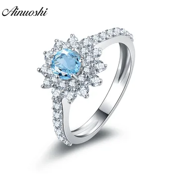 AINUOSHI Natural Blue Topaz Ring Engagement Wedding Party Ring 0.5ct Round Cut Flower Ring 925 Sterling Silver Women Jewelry
AINUOSHI Natural Blue Topaz Ring Engagement Wedding Party Ring 0.5ct Round Cut Flower Ring 925 Sterling Silver Women Jewelry