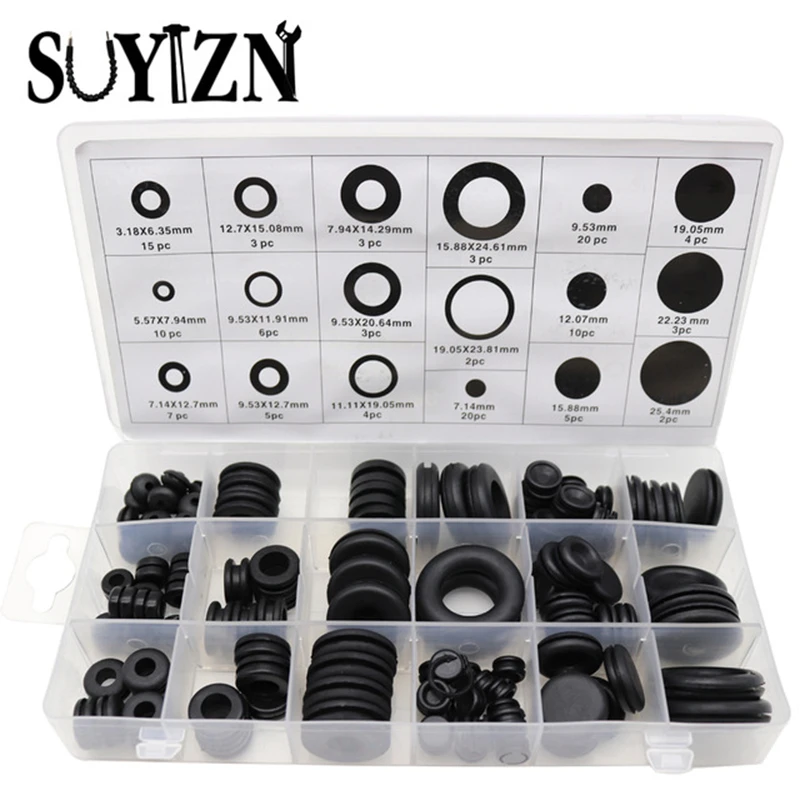 125pcs Black Grommet Rubber Washer Assortment Kit For Screw Bolt M3.5/6/7.5/8/9.5/10/11.5/13/16/19.5/7/9/12/15/19/22/25 HW067
125pcs Black Grommet Rubber Washer Assortment Kit For Screw Bolt M3.5/6/7.5/8/9.5/10/11.5/13/16/19.5/7/9/12/15/19/22/25 HW067