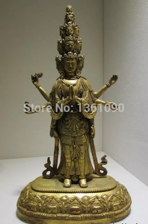xd 001346 9.5"Tibet TAER Temple 100% Bronze 24K Gold 11-faces 8-arms Kwan-yin Avalokitesva
xd 001346 9.5"Tibet TAER Temple 100% Bronze 24K Gold 11-faces 8-arms Kwan-yin Avalokitesva