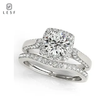 LESF Solid 925 Sterling Silver Halo Engagement Ring Set Classic 1 ct Round Cut Sona Simulated Diamond Wedding Jewelry For Women
LESF Solid 925 Sterling Silver Halo Engagement Ring Set Classic 1 ct Round Cut Sona Simulated Diamond Wedding Jewelry For Women