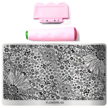 DIY Salon Express Polish Konad Flower Design Stamp Image Plate Stamping Nail Art and 2 Sides Nail Art Stamping Scraper Set
DIY Salon Express Polish Konad Flower Design Stamp Image Plate Stamping Nail Art and 2 Sides Nail Art Stamping Scraper Set