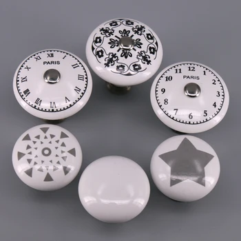1PCS Kitchen Door Cabinets Cupboard Round Knobs Handles Star Clock Printed White Ceramic Porcelain Pull Handle Knob for kid room
1PCS Kitchen Door Cabinets Cupboard Round Knobs Handles Star Clock Printed White Ceramic Porcelain Pull Handle Knob for kid room