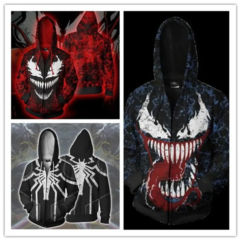New Movie Venom Superhero Movie Zipper Sweater Hoodie Cosplay Costumes Edward Brock Eddie Brock Christmas Plus Size Pullover
New Movie Venom Superhero Movie Zipper Sweater Hoodie Cosplay Costumes Edward Brock Eddie Brock Christmas Plus Size Pullover