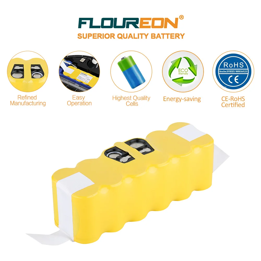 For iRobot Roomba 14.4V 3500mAh Battery Pack Ni-MH Vacuum Cleaner Rechargeable Replacement for 500 550 560 620 650 780
For iRobot Roomba 14.4V 3500mAh Battery Pack Ni-MH Vacuum Cleaner Rechargeable Replacement for 500 550 560 620 650 780