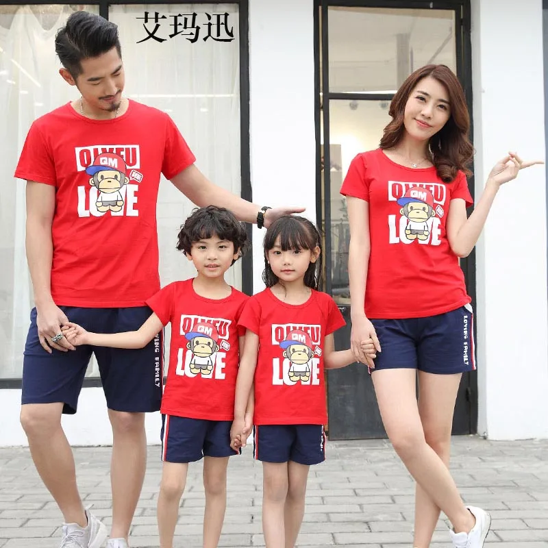Monkey Red Family shirt look Matching Clothes Mother Father Son Daughter clothing Patchwor TShirt Blue Shorts Family Clothes
Monkey Red Family shirt look Matching Clothes Mother Father Son Daughter clothing Patchwor TShirt Blue Shorts Family Clothes