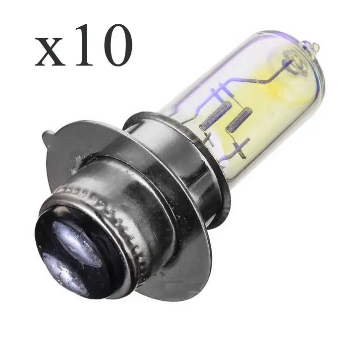 

10Pcs Motorcycle MTC-HG P15D-25-1 Warm White 35W 700lm 3000K Halogen Headlamp Highlight - Silver (12V)