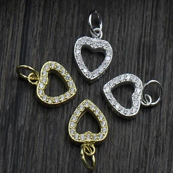 5pcs/lot 100% 925 Sterling Silver 2 Colors Zircon Hollow Hearts Pendants Charm for Making DIY Bracelet or Necklace Jewelry
5pcs/lot 100% 925 Sterling Silver 2 Colors Zircon Hollow Hearts Pendants Charm for Making DIY Bracelet or Necklace Jewelry
