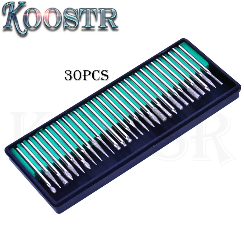 30 Pcs/set Diamond Point Burr Bits Drill Head Dremel Accessories Needle Tip Grinding Alloy Cylindrical Ball 2.3mm 3.0mm Shanks
30 Pcs/set Diamond Point Burr Bits Drill Head Dremel Accessories Needle Tip Grinding Alloy Cylindrical Ball 2.3mm 3.0mm Shanks