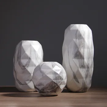 1pc Modern White Marbled Vase Geometric Shaped White Ceramic Flower Vase Tabletop Holder Home Office Decoration, 16/26/35cm
1pc Modern White Marbled Vase Geometric Shaped White Ceramic Flower Vase Tabletop Holder Home Office Decoration, 16/26/35cm