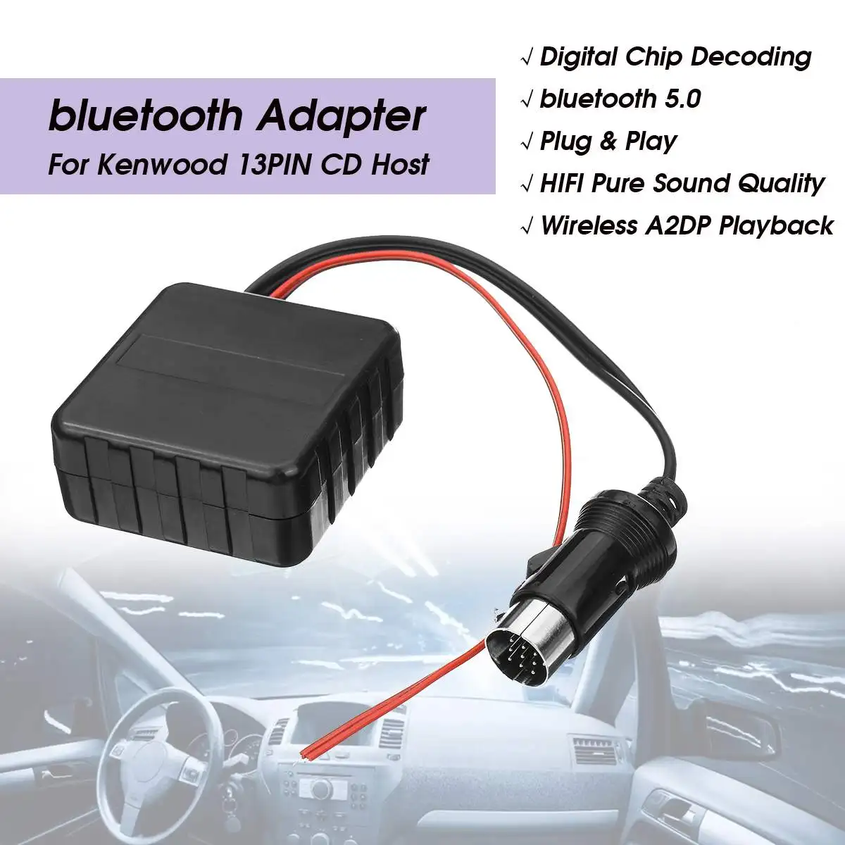 KROAK Car bluetooth Module Aux Receiver Cable Wireless Adapter For Kenwood 13PIN CD Host Machine HIFI Radio Media Music
KROAK Car bluetooth Module Aux Receiver Cable Wireless Adapter For Kenwood 13PIN CD Host Machine HIFI Radio Media Music