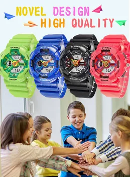 Children Watches For Kids LED Digital Wrist Sports Stop Watch Boys Girls 5Bar Waterproof Bracelet Date Alarm Luminous F424
Children Watches For Kids LED Digital Wrist Sports Stop Watch Boys Girls 5Bar Waterproof Bracelet Date Alarm Luminous F424