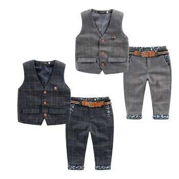 2017 Retail 3pcs Vest+Belt+Pants Plaid Boys Wedding Suits Set Kids Formal Blazer Clothing Sets Hot Sale S337
2017 Retail 3pcs Vest+Belt+Pants Plaid Boys Wedding Suits Set Kids Formal Blazer Clothing Sets Hot Sale S337