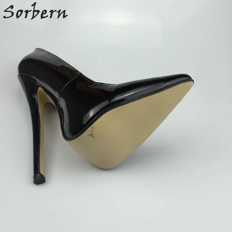 Sorbern Women Pumps Plus Size Unisex Party Shoes Large Size 36-46 Slip On Pointed Toe Fashion Ladies Party Shoes Custom Color