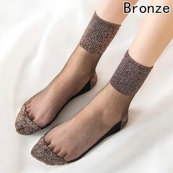 Summer women ultra-thin Transparent glitter socks crystal silk Meias beautiful shiny lace elastic mediumsocks Japanese Style
Summer women ultra-thin Transparent glitter socks crystal silk Meias beautiful shiny lace elastic mediumsocks Japanese Style