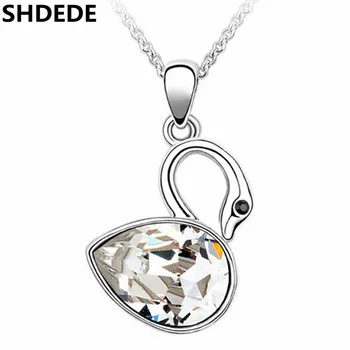 

SHDEDE Austrian Crystal Pendant Necklace Choker Chain Women Bride Fashion Party Jewelry Female Ladies Classic Gifts -5495