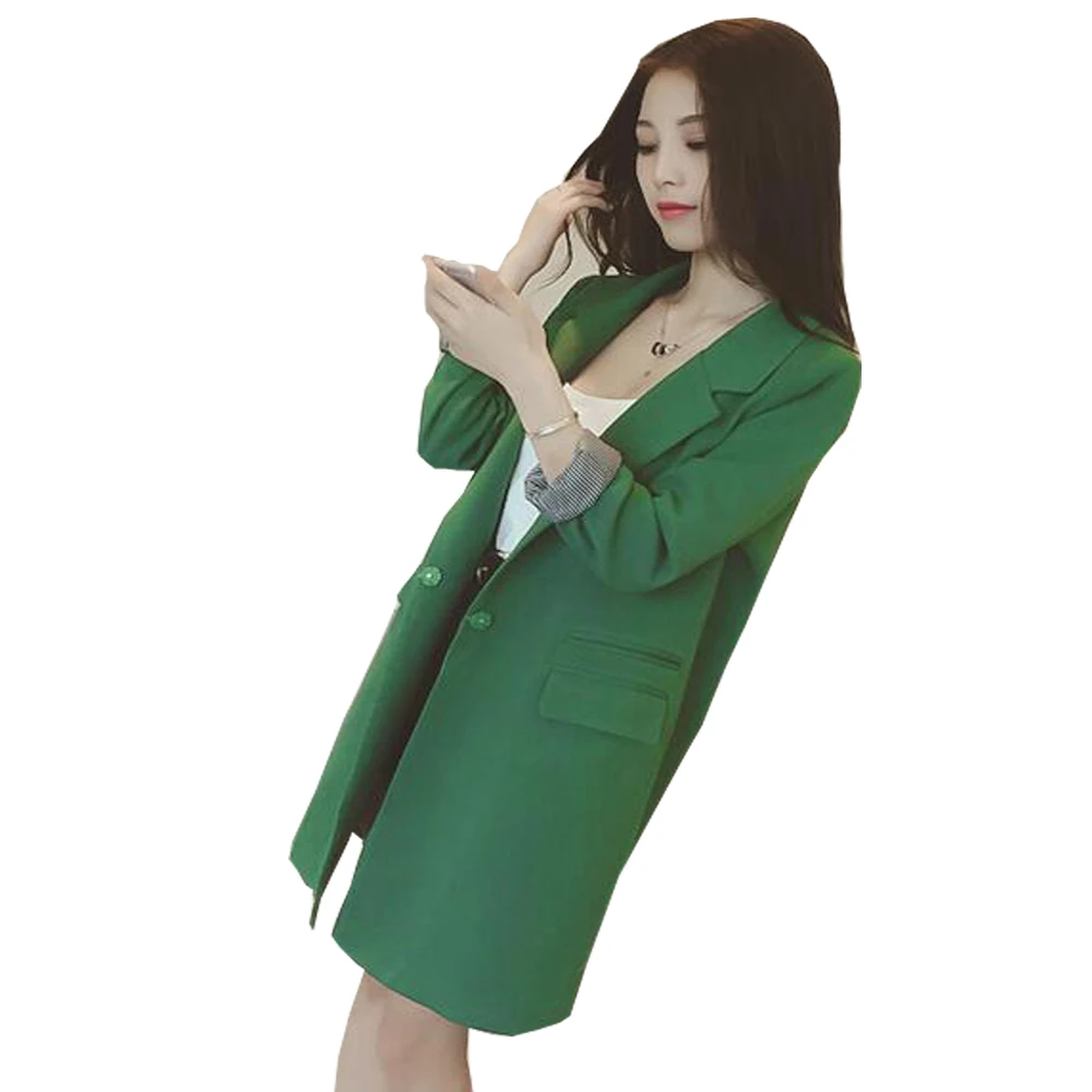 2019 Long Blazer Jackets Women Plus Size Solid Ladies Long Suit Jackets Green Black High Quality Casual Blazer Coats Elegant
2019 Long Blazer Jackets Women Plus Size Solid Ladies Long Suit Jackets Green Black High Quality Casual Blazer Coats Elegant