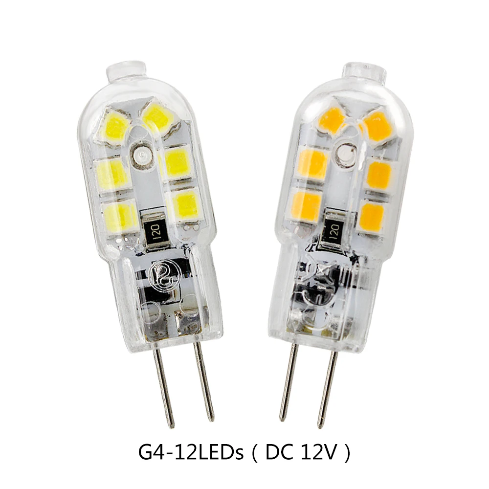 Transparent & Milky G4 12LEDs Dimmable LED Lamp DC 12V Bulb SMD 2835 Light Replace 30W Halogen Lamp Chandeliers Warm Cool White
Transparent & Milky G4 12LEDs Dimmable LED Lamp DC 12V Bulb SMD 2835 Light Replace 30W Halogen Lamp Chandeliers Warm Cool White