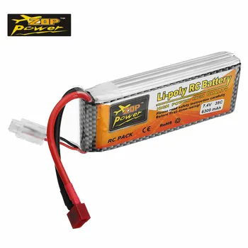 High Quality ZOP Power 7.4V 6300mAh 35C 2S Rechargeable Lipo Battery T Plug for RC Quadcopter RC Car