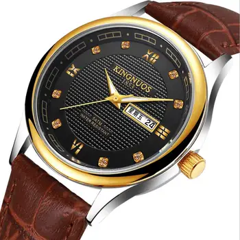 KINGNUOS Leather Watch Business Men Wrist Watches Weekly Calendar Ultra-thin Waterproof Dial Clock Male Quartz Watch
KINGNUOS Leather Watch Business Men Wrist Watches Weekly Calendar Ultra-thin Waterproof Dial Clock Male Quartz Watch